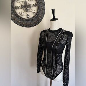 Victoria’s Secret Black Lace Body Suit, Small